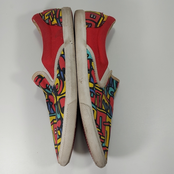 Bucket Feet Canvas Slip On Red Sneaker Boat Shoes, Size 9 - Picture 8 of 9